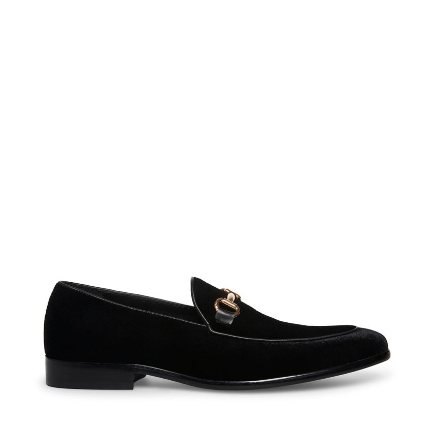 Black Steve Madden Diego-v Velvet Men\'s Loafers | PH 0978AFY